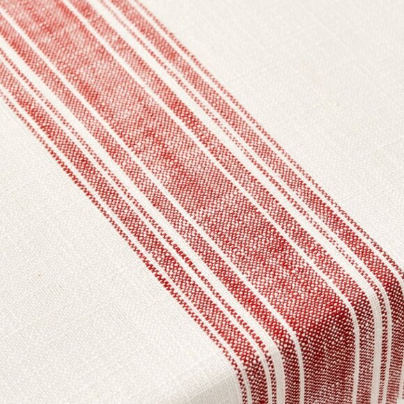 NWT Pottery Barn French Grain Sack Stripe Organic Cotton Runner 18" x 108" Red - Picture 2 of 5
